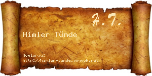 Himler Tünde névjegykártya